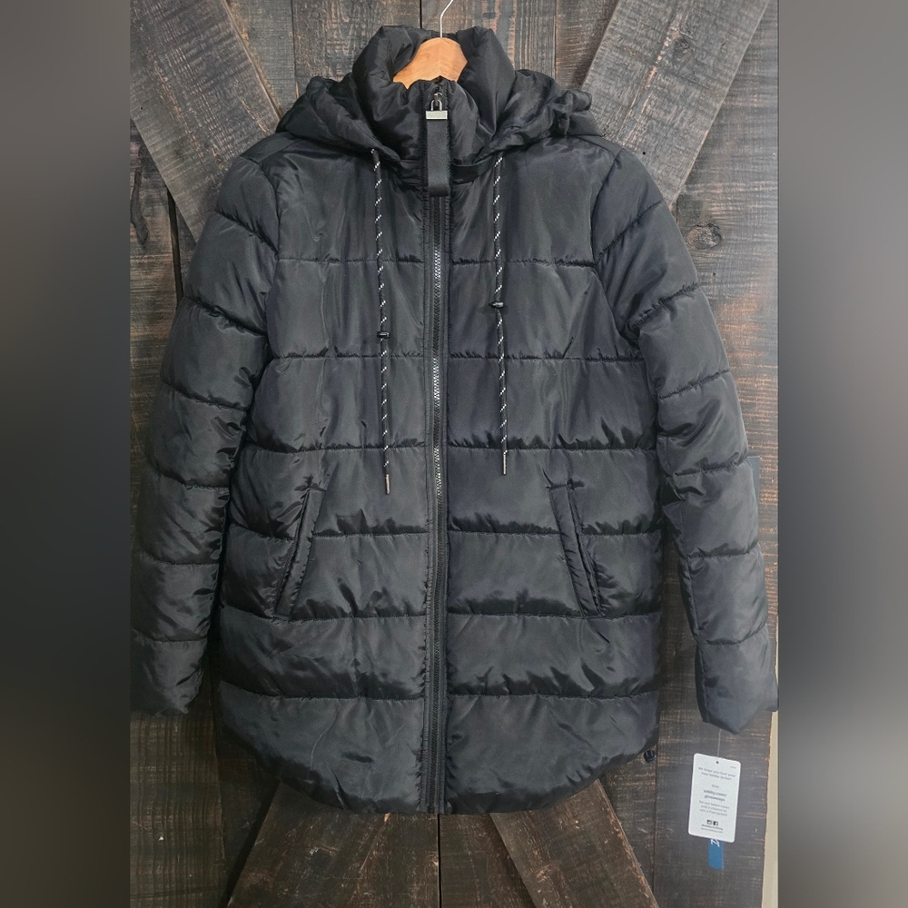 NWY Sebby Black Hooded Puffer Coat Size Small